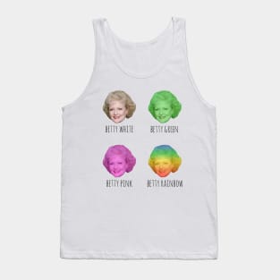 Betty White. Betty Pink. Betty Rainbow! Tank Top